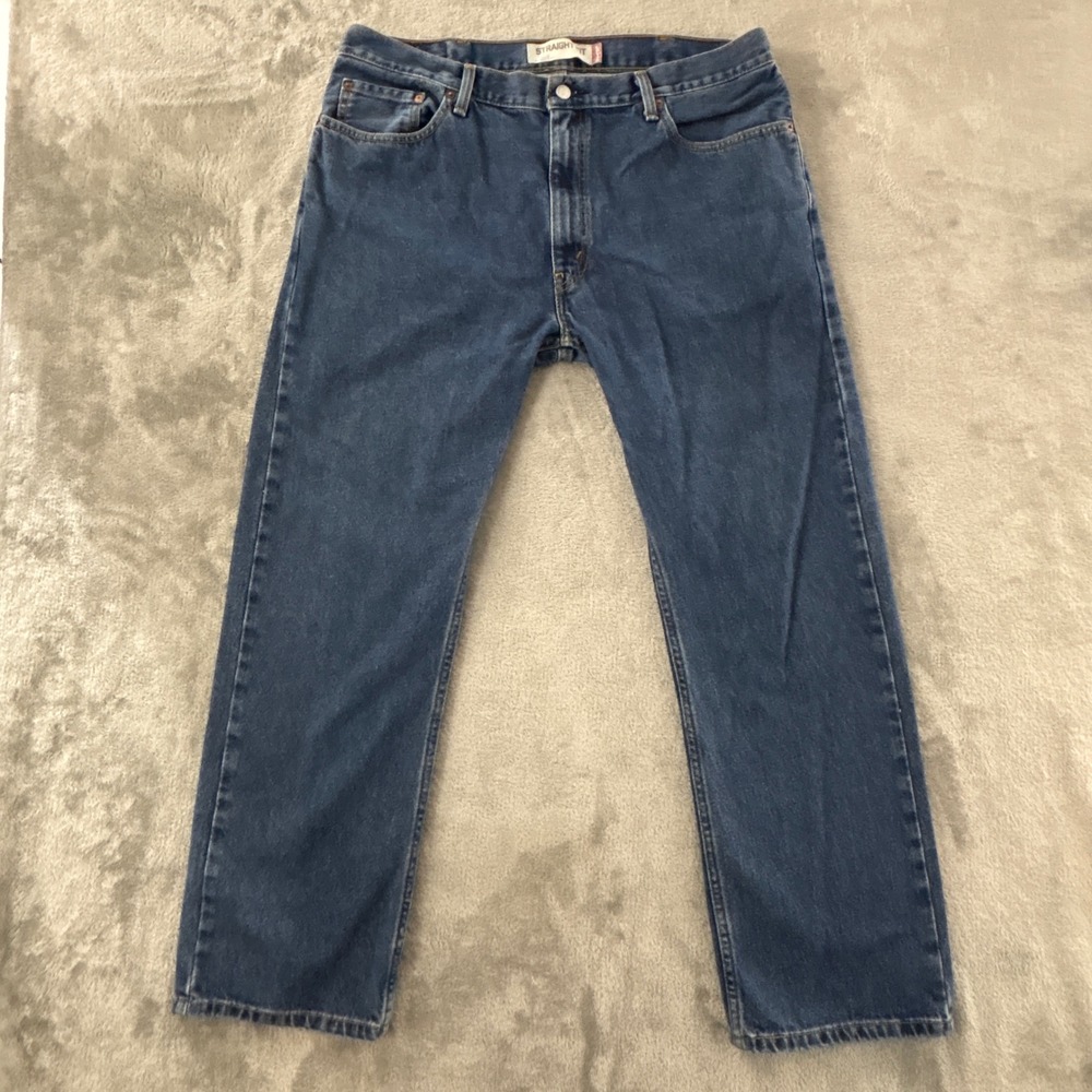 Levis 505 Mens Straight Leg Regular Fit Jeans 38x30 Medium Wash Cotton Denim